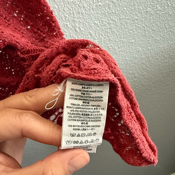 Free People Crochet Back Tie Sleeveless Top Size XS - Picture 8 of 8